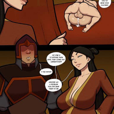 avatar the last airbender, azula the boiling rock, azula, ursa (avatar), zuko, mrpotatoparty, 1boy, balls, brother and sister, cum, cum in pussy, cum inside, female, human, impregnation request