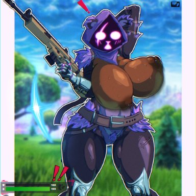 fortnite, fortnite: battle royale, raven team leader, averag3artist18, 1girls, big breasts, cameltoe, dark skin, dark-skinned female, female, female focus, female only, large breasts, pubic hair, pussy