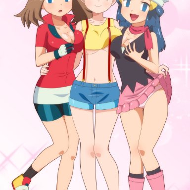 nintendo, pokemon, pokemon dppt, pokemon rgby, pokemon rse, dawn (pokemon), kasumi (pokemon), may (pokemon), misty (pokemon)